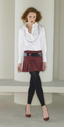 Matalan layered look and tartan mini skirt of 2006 autumn range.